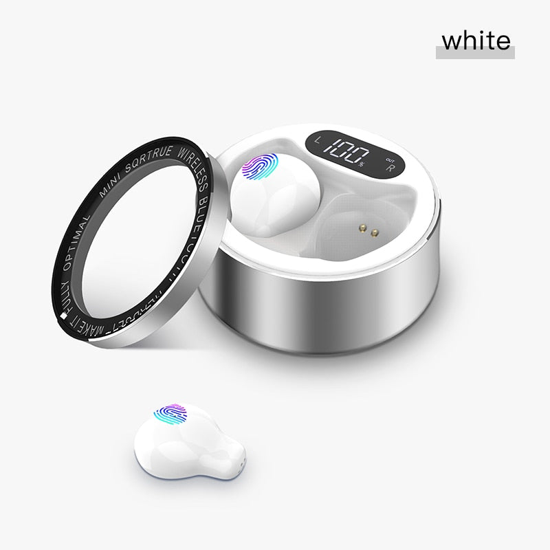 x26 Ultra Small Mini Hidden Wireless Bluetooth 5.0 Earphone Touch Control Portable Charging Case Earbuds TWS Sport Headset - Emete store