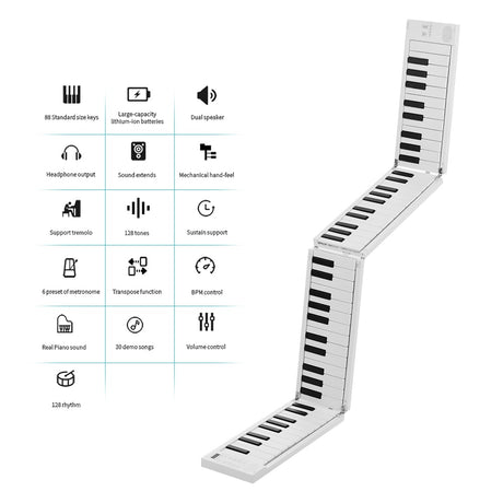 Best Online Shop in Australia - MIDIPLUS 88-Key Foldable Piano - Emete store