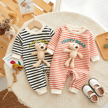 Best Online Shop in Australia - Baby Striped Bear Jumpsuit Romper - Emete store