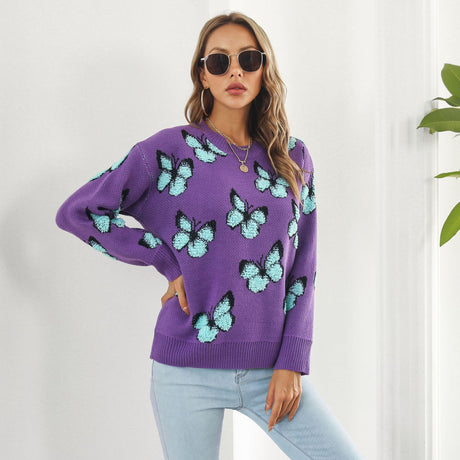 Melbourne Australia Shopping - 3D Butterfly Jacquard Sweater - Emete store