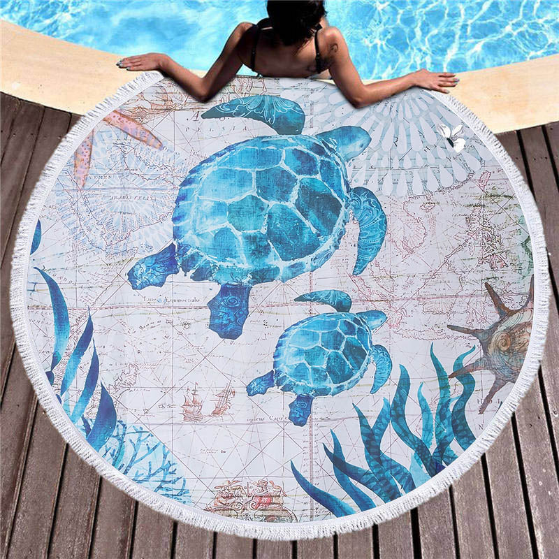 Best Online Shop in Australia - Large Turtle Print Beach Towel - Emete store