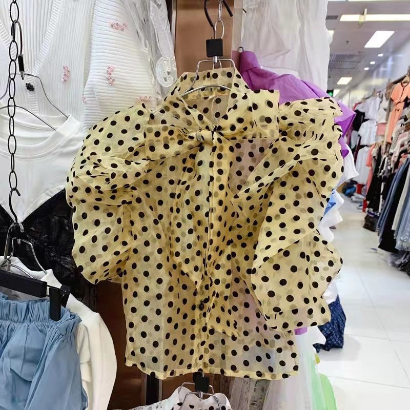 Best Online Shop in Australia - Women’s Polka Dot Organza Top - Emete store