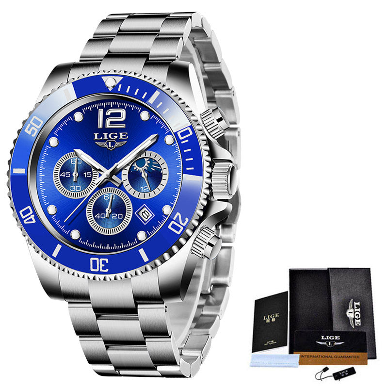 New Quartz Watch Men's Sports Waterproof Watch Multifunctional Chronograph - Emete store
