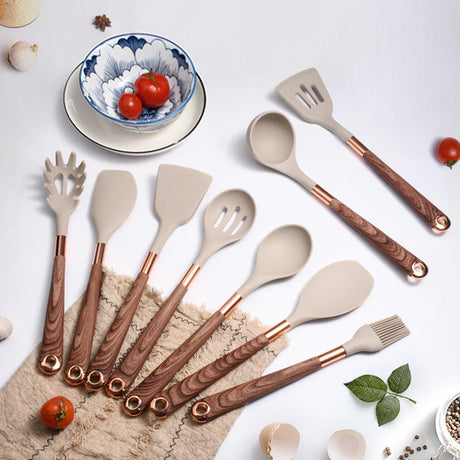 Best Online Shop in Australia - 10-Pc Wooden Handle Silicone Set - Emete store