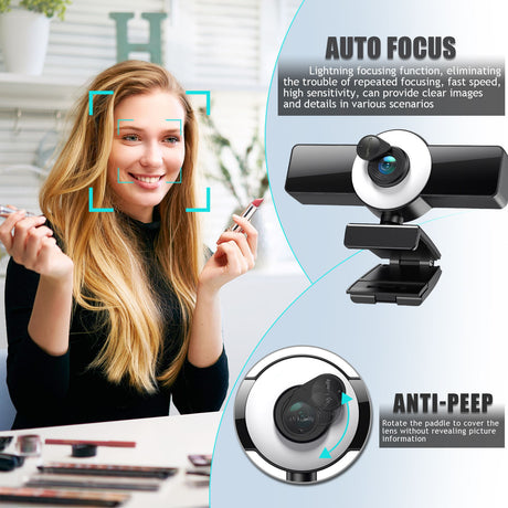 Best Online Shop in Australia - 4K Autofocus HD Webcam w/ Fill Light - Emete store