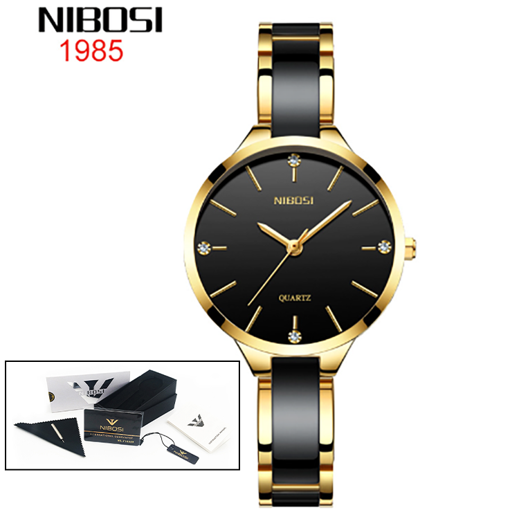 NIBOSI Luxury Ceramic Bracelet Watches Ladies Creative Quartz Watch For Women Female Clock Relogio Feminino Montre Femme 2330 - Emete store