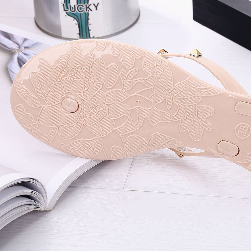 Best Online Shop in Australia - Crystal Jelly Bow Flip Flops - Emete store