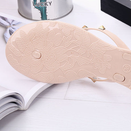 Best Online Shop in Australia - Crystal Jelly Bow Flip Flops - Emete store