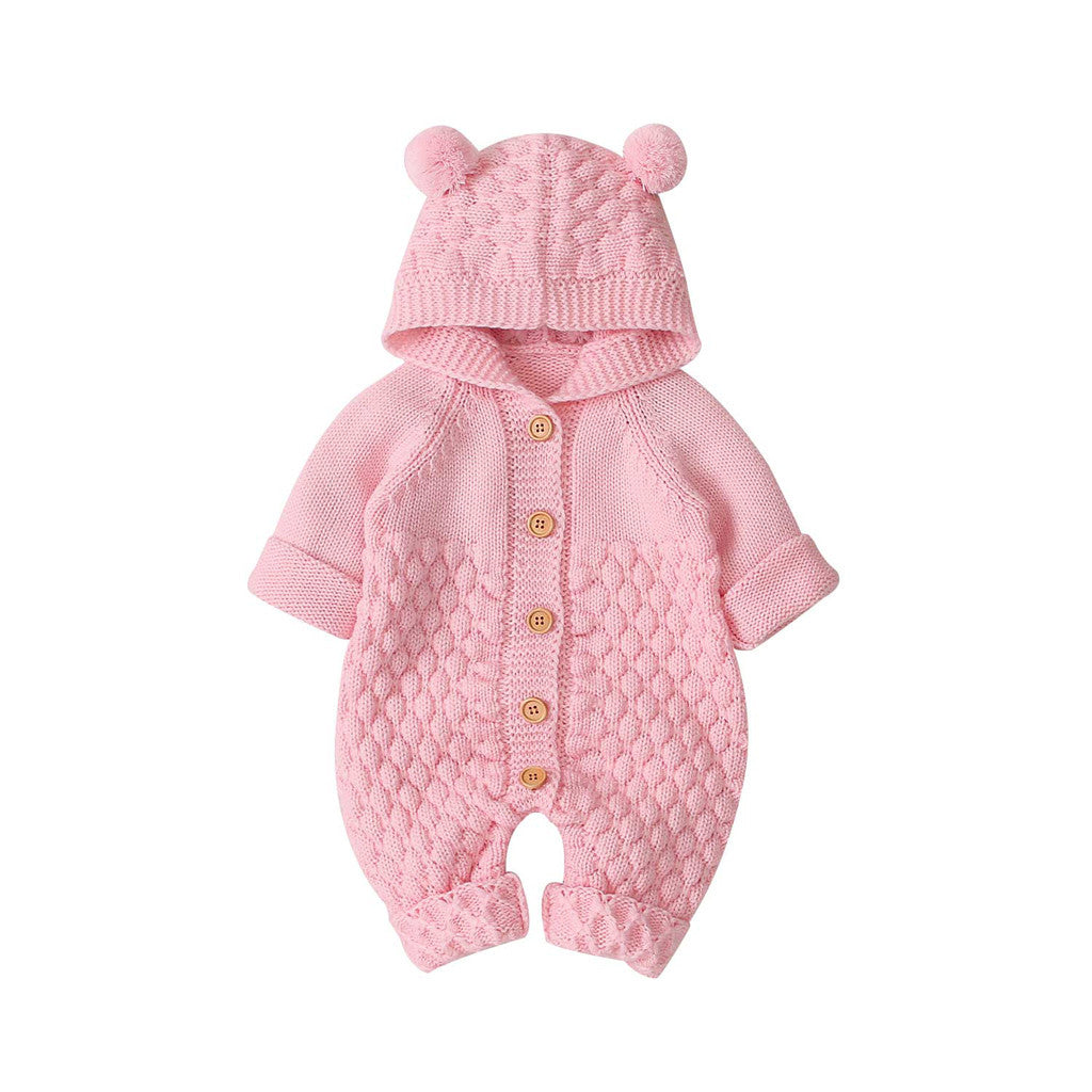 Best Online Shop in Australia - Fur Ball Hooded Knit Jumpsuit - Emete store