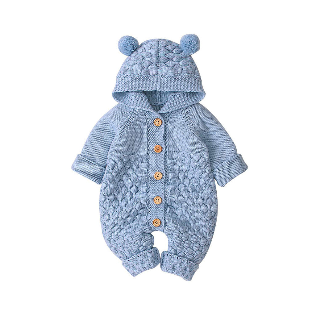 Best Online Shop in Australia - Fur Ball Hooded Knit Jumpsuit - Emete store