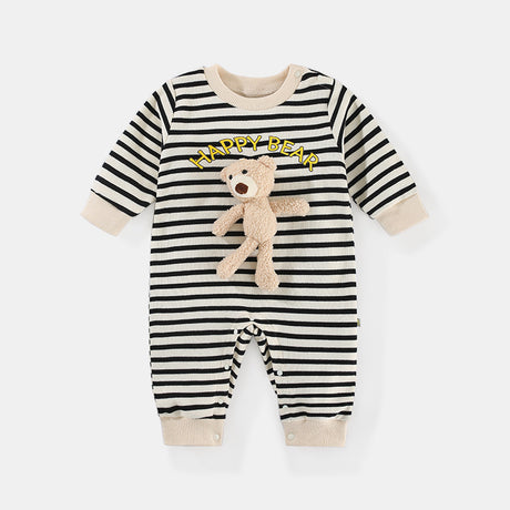 Best Online Shop in Australia - Baby Striped Bear Jumpsuit Romper - Emete store