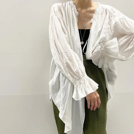 Best Online Shop in Australia - Vintage V Neck Lace Up Shirts - Emete store