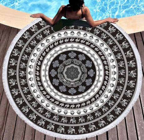 Best Online Shop in Australia - Boho Round 3D Print Beach Towel - Emete store