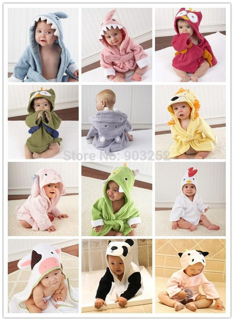 Best Online Shop in Australia - Cartoon Baby Hooded Bathrobe - Emete store