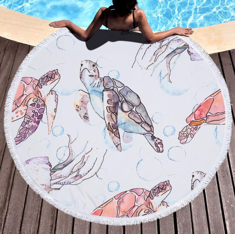 Best Online Shop in Australia - Turtle Boho Tassel Beach Towel - Emete store