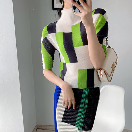 Best Online Shop in Australia - Fluorescent Green Plaid Top - Emete store