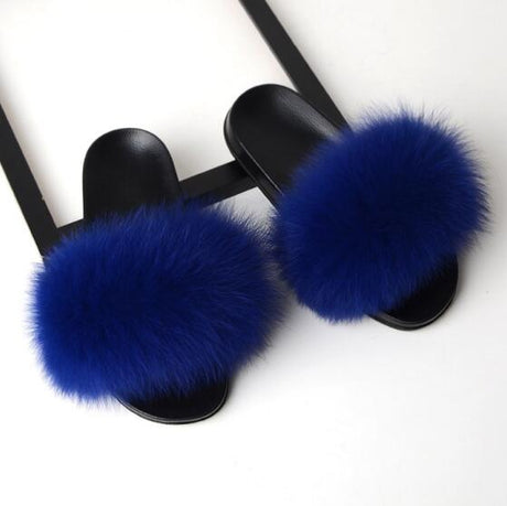 Best Online Shop in Australia - Real Fox Fur Non-slip Slides - Emete store