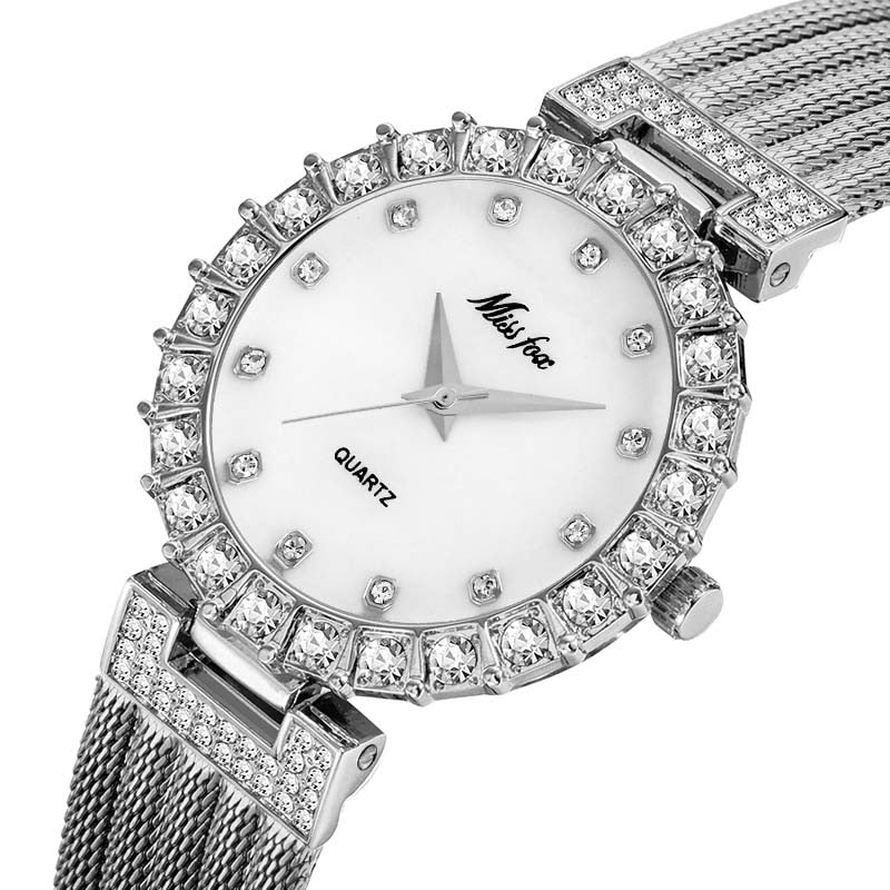 MISSFOX Women Watches Luxury Brand Watch Bracelet Waterproof Big Lab Diamond Ladies Wrist Watches For Women Quartz Clock Hours - Emete store