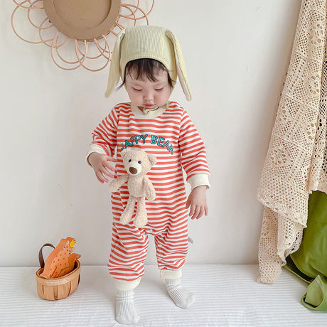 Best Online Shop in Australia - Baby Striped Bear Jumpsuit Romper - Emete store