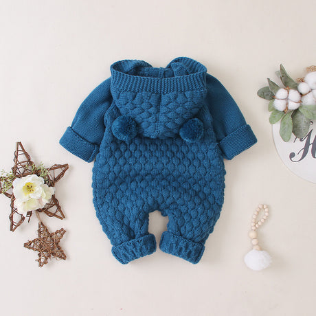 Best Online Shop in Australia - Fur Ball Hooded Knit Jumpsuit - Emete store