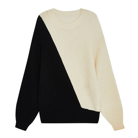Best Online Shop in Australia - Color Block Round Neck Sweater - Emete store