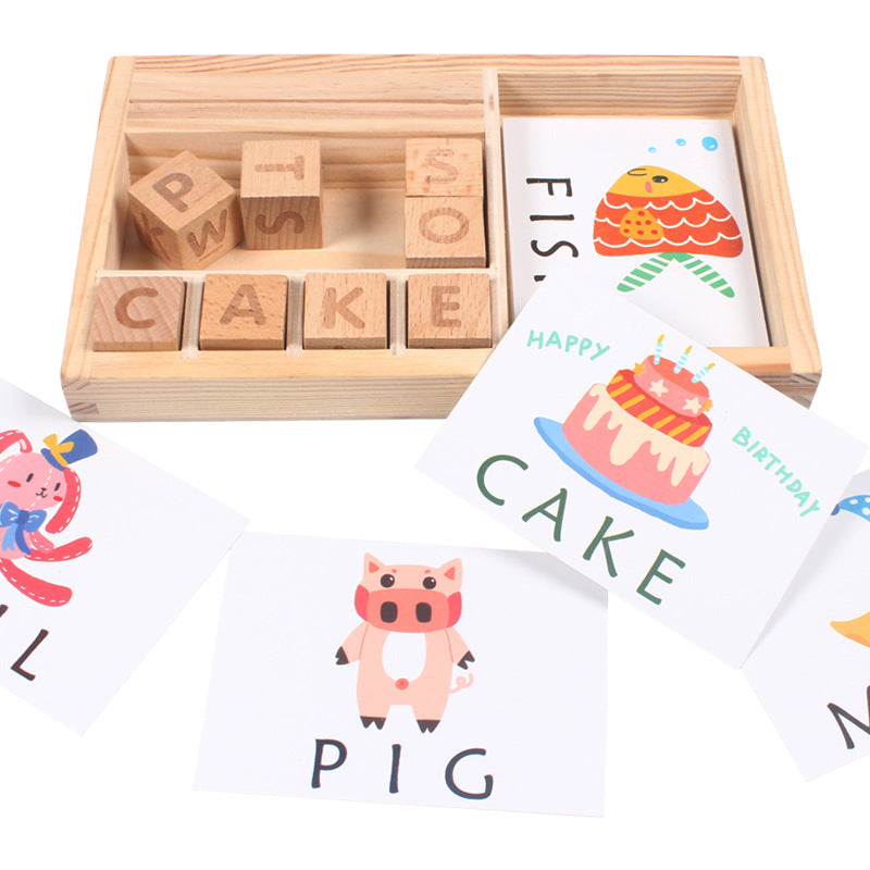 Best Online Shop in Australia - Wooden Kids English Word Puzzle Toy - Emete store