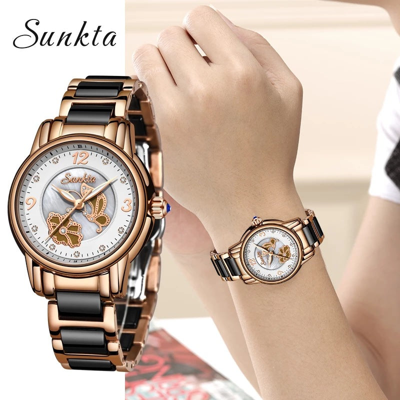 Lige High Quality Ceramic Watch Ladies Watch Exquisite Waterproof Watch - Emete store