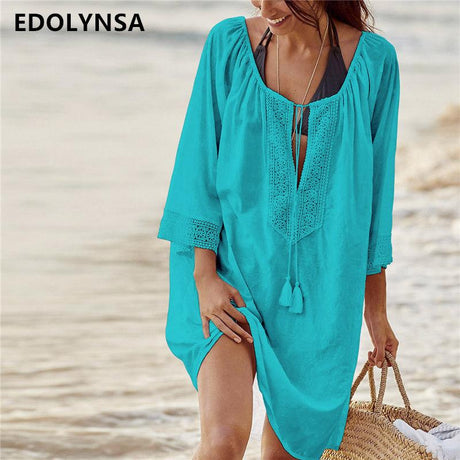 Best Online Shop in Australia - Beach Cotton Tunic Cover-Up - Emete store