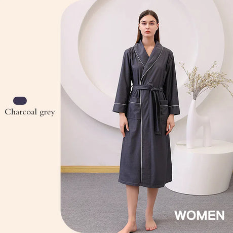 Best Online Shop in Australia - Couples Satin Bathrobe Quick Dry - Emete store