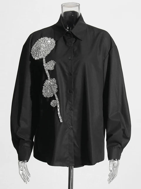 Best Online Shop in Australia - Diamonds Appliques Casual Shirt - Emete store