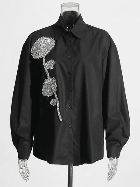 Best Online Shop in Australia - Diamonds Appliques Casual Shirt - Emete store