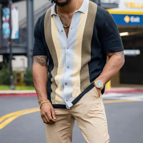 Best Online Shop in Australia - Men's Striped Casual Polo T-Shirt - Emete store