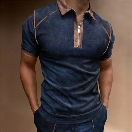 Best Online Shop in Australia - Summer Men Polo Zipper T-Shirt - Emete store