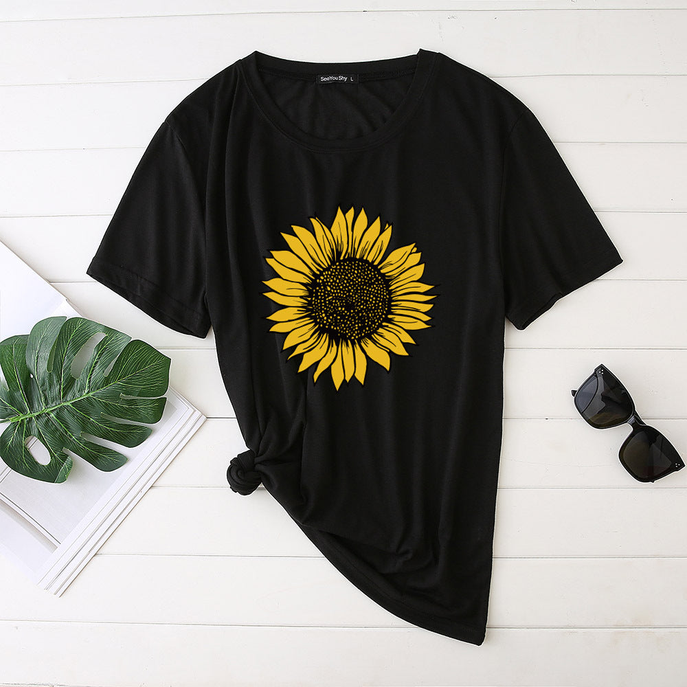Best Online Shop in Australia - Sunflower Women’s Round Neck Tee - Emete store