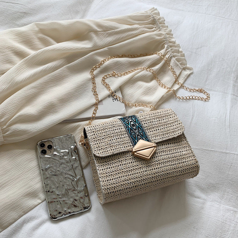 Best Online Shop in Australia - Simple Woven Messenger Hand Bag Small Square Bag - Emete store