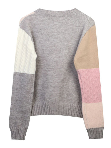 Best Online Shop in Australia - Women’s Round Neck Patchwork Sweater - Emete store
