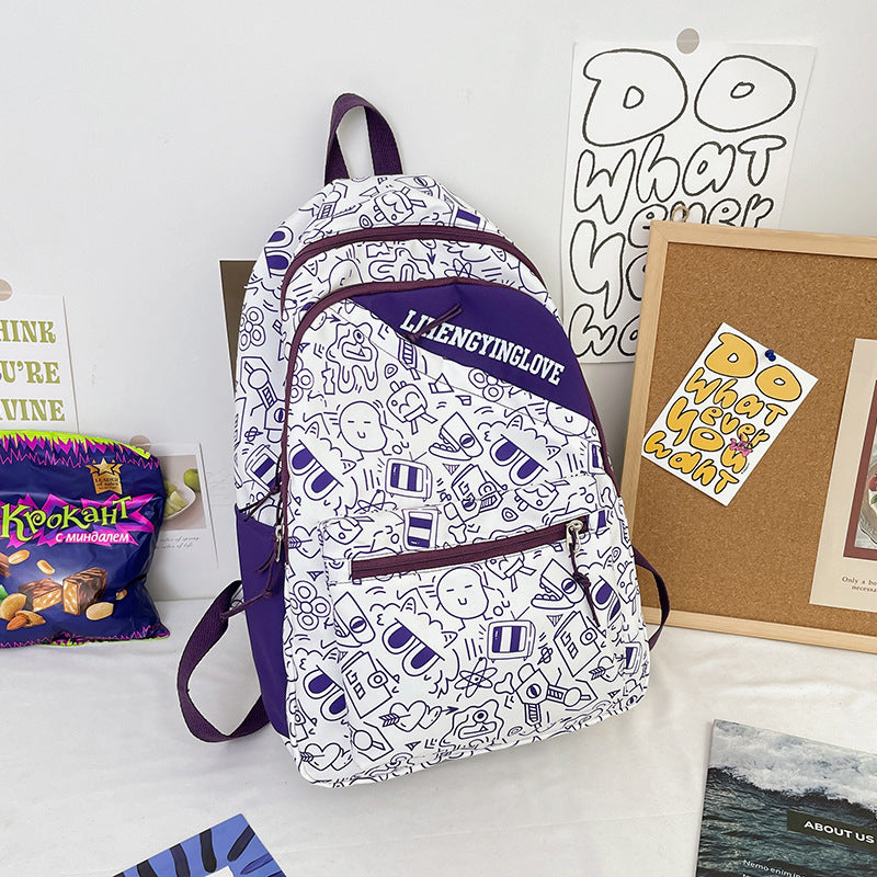 Best Online Shop in Australia - Junior High Girl Graffiti Backpack - Emete store