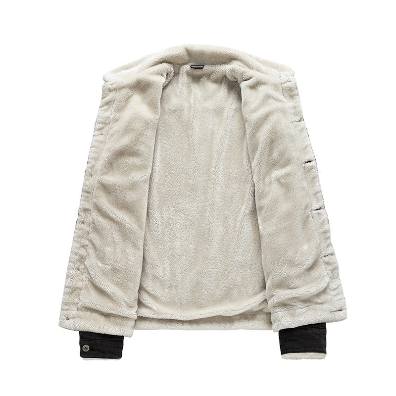 Best Online Shop in Australia - Men's thick velvet denim jacket - Emete store
