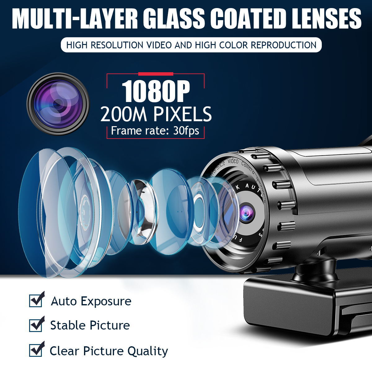 Best Online Shop in Australia - 4K HD Auto Focus USB Webcam - Emete store