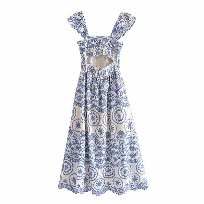 Best Online Shop in Australia - Summer Hollow Embroidered Dress - Emete store