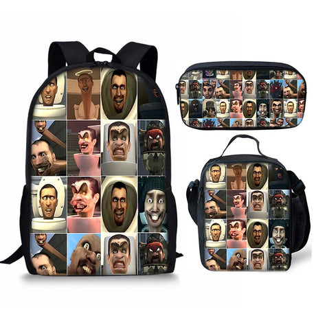 Best Online Shop in Australia - 3PC Skibidi Toilet Man Bag - Emete store