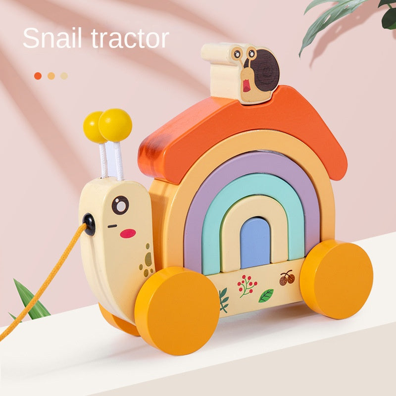 Best Online Shop in Australia - Wooden Rainbow Snail Walker Toy - Emete store
