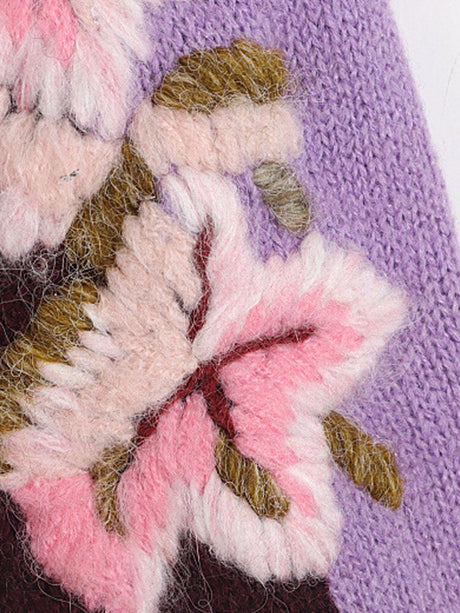 Best Online Shop in Australia - Cashmere Pink Hook Flower Sweater - Emete store