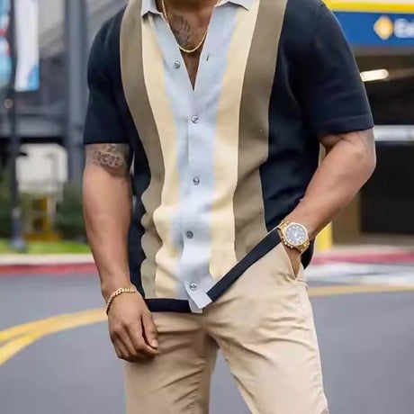 Best Online Shop in Australia - Men's Striped Casual Polo T-Shirt - Emete store