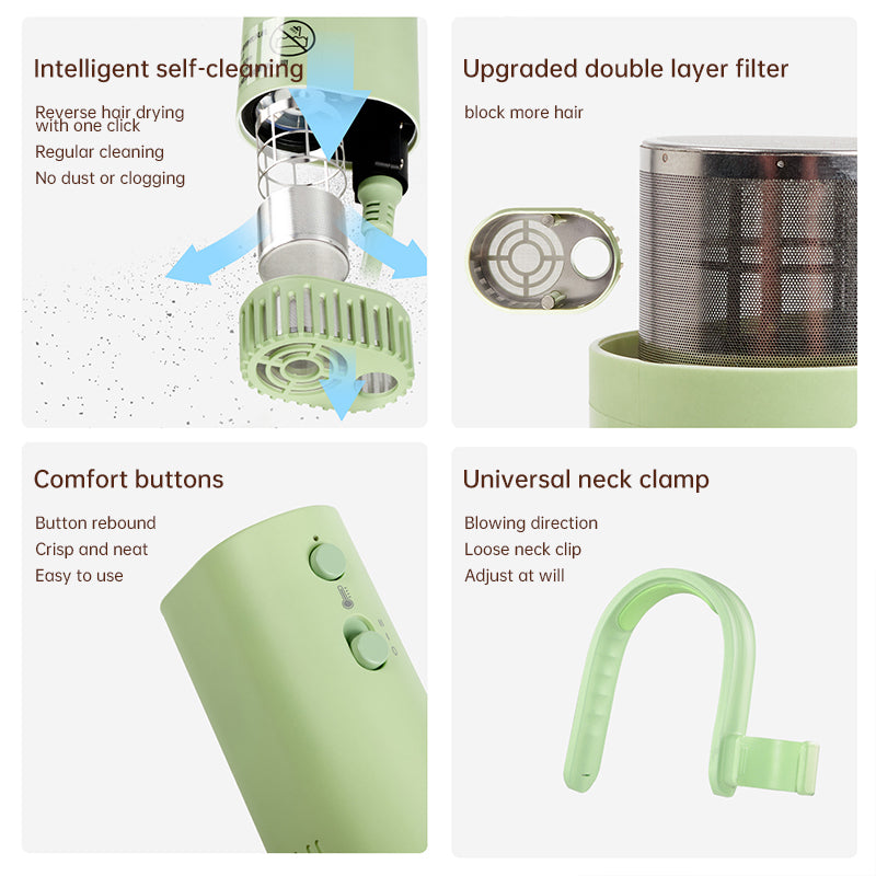 Pet hair dryer for pet care: high power, quiet, energy-saving, dog grooming, fast drying. Only suitable for 220V countries. - Emete store