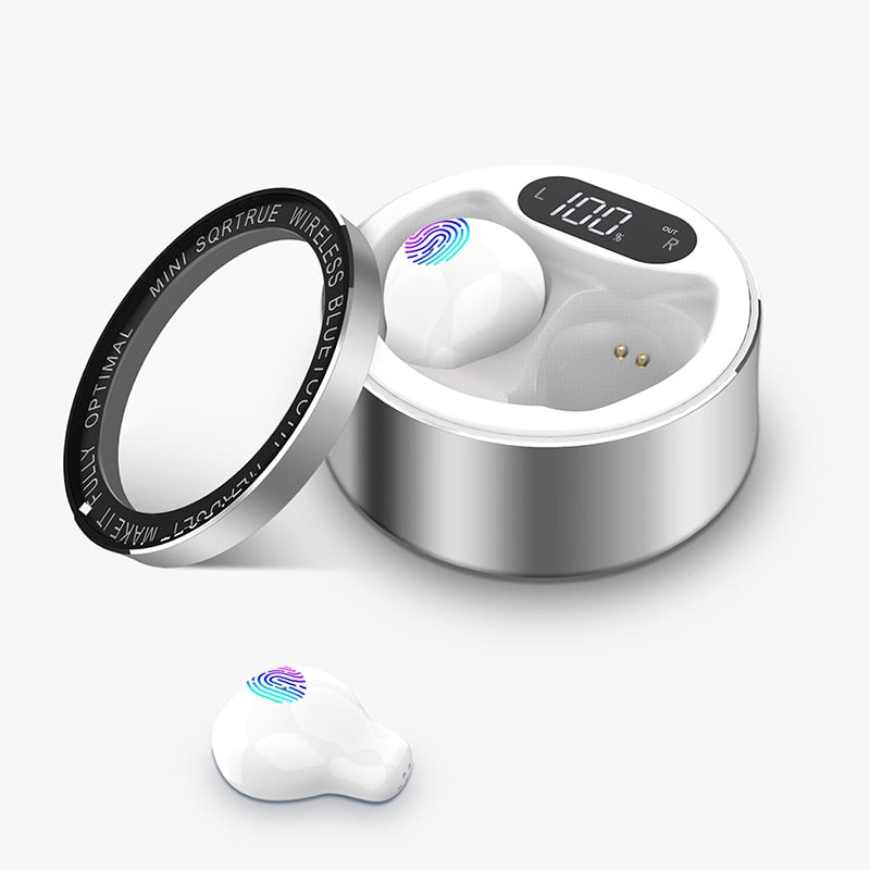 x26 Ultra Small Mini Hidden Wireless Bluetooth 5.0 Earphone Touch Control Portable Charging Case Earbuds TWS Sport Headset - Emete store