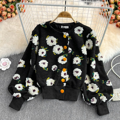 Best Online Shop in Australia - French Retro 3D Flower Cardigan - Emete store