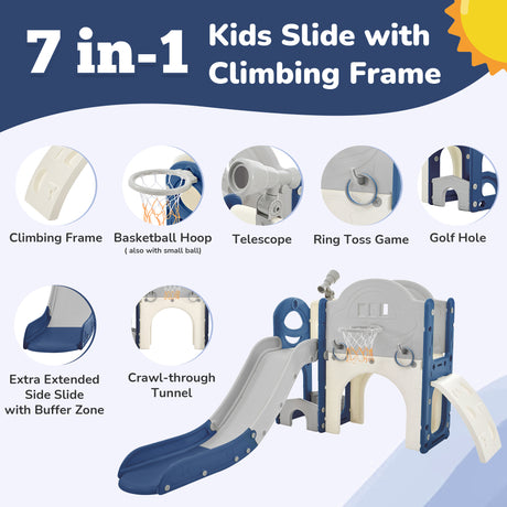 Best Online Shop in Australia - 7-in-1 Kids Space Slide Set - Emete store