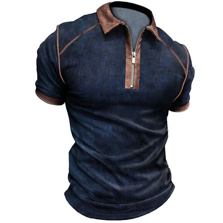 Best Online Shop in Australia - Summer Men Polo Zipper T-Shirt - Emete store
