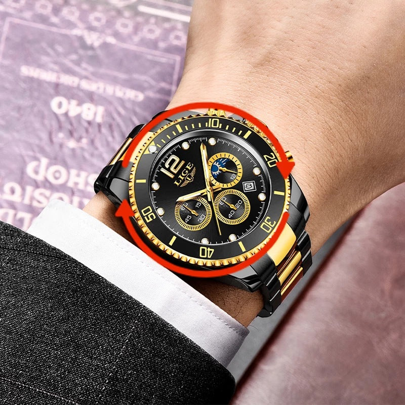 New Quartz Watch Men's Sports Waterproof Watch Multifunctional Chronograph - Emete store